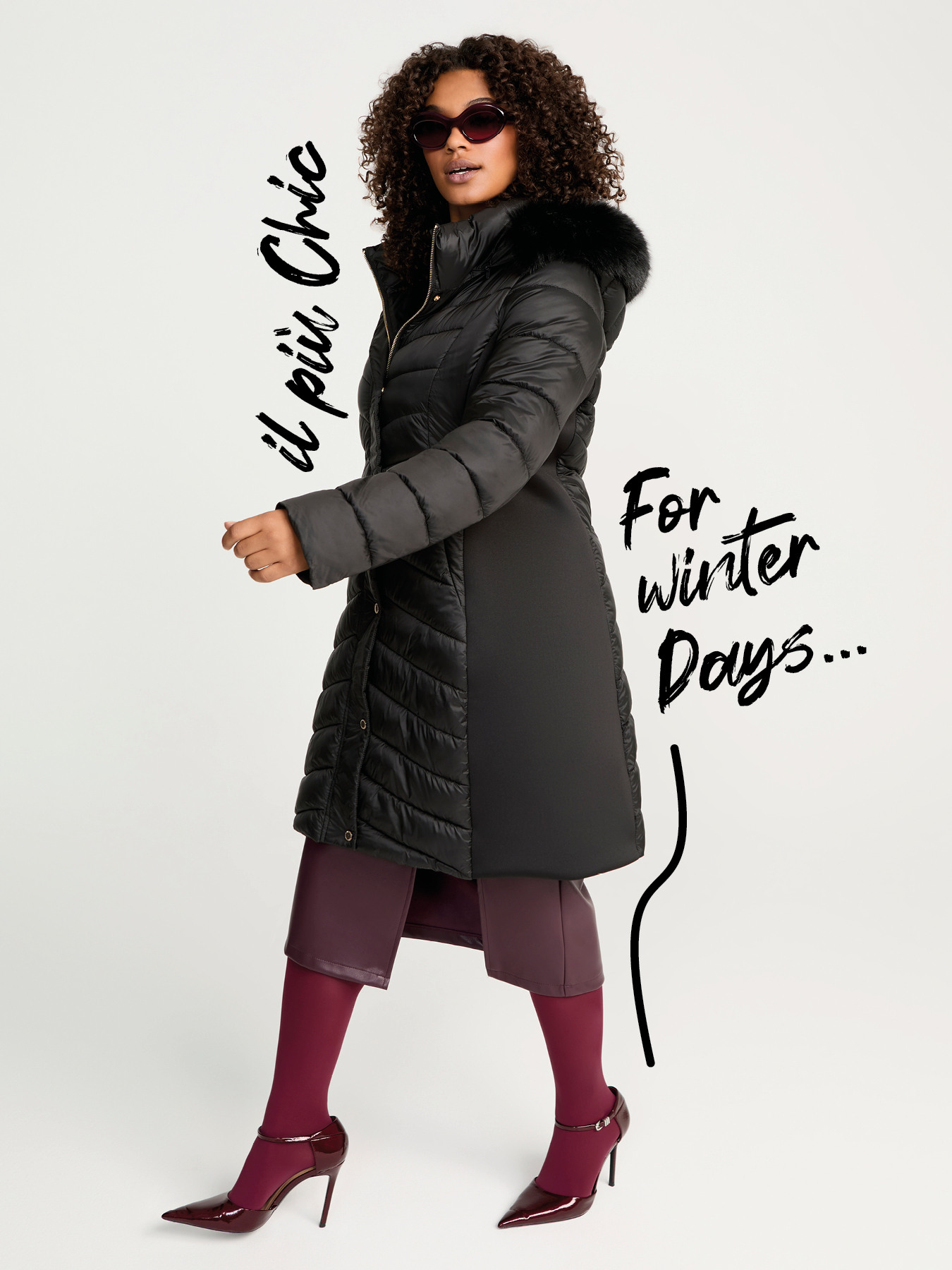 Piumino lungo ibrido con cappuccio image number 0