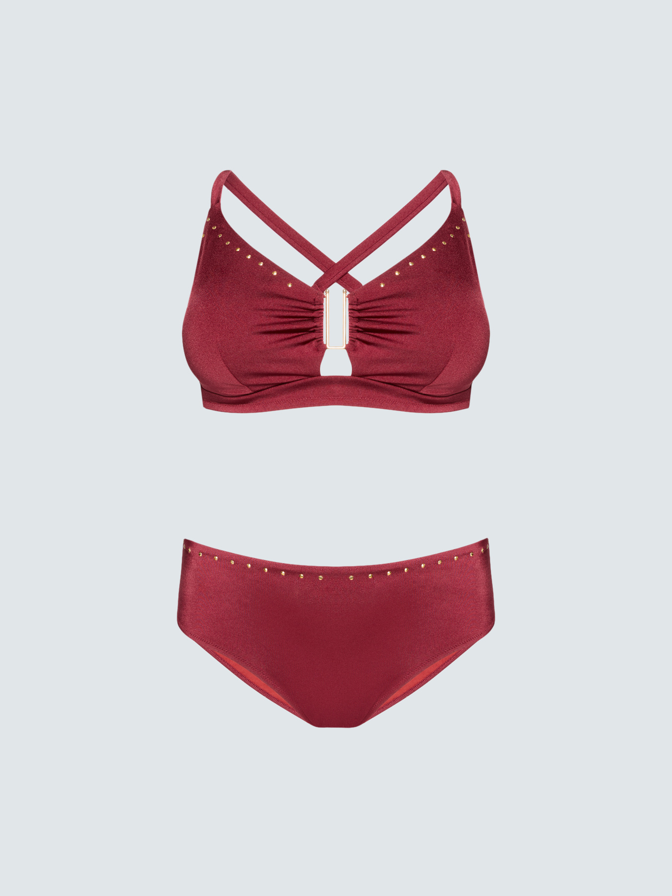 Bikini mit Nieten und Cut-out-Muster image number 1