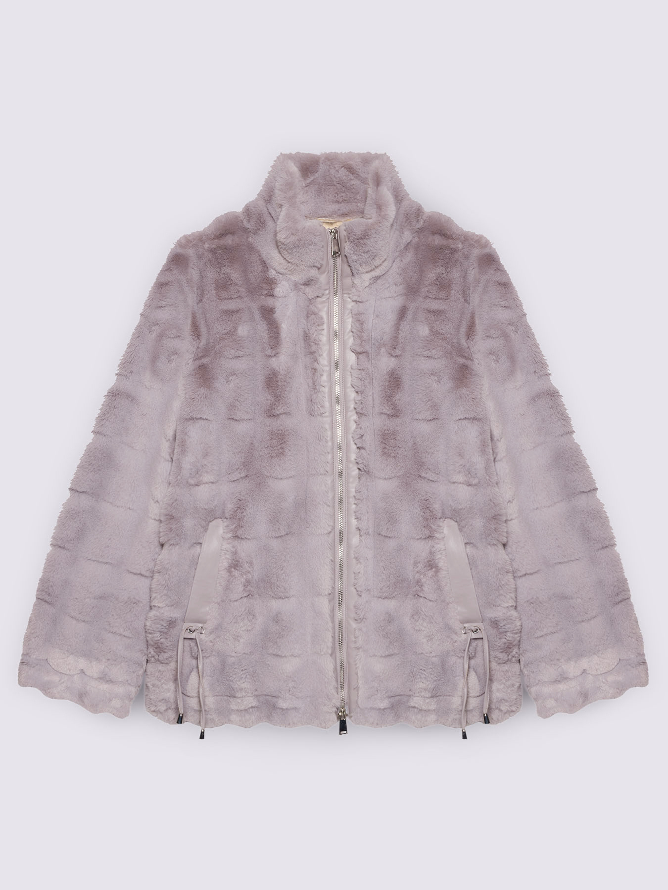 Plush effect jacket with high collar image number 4