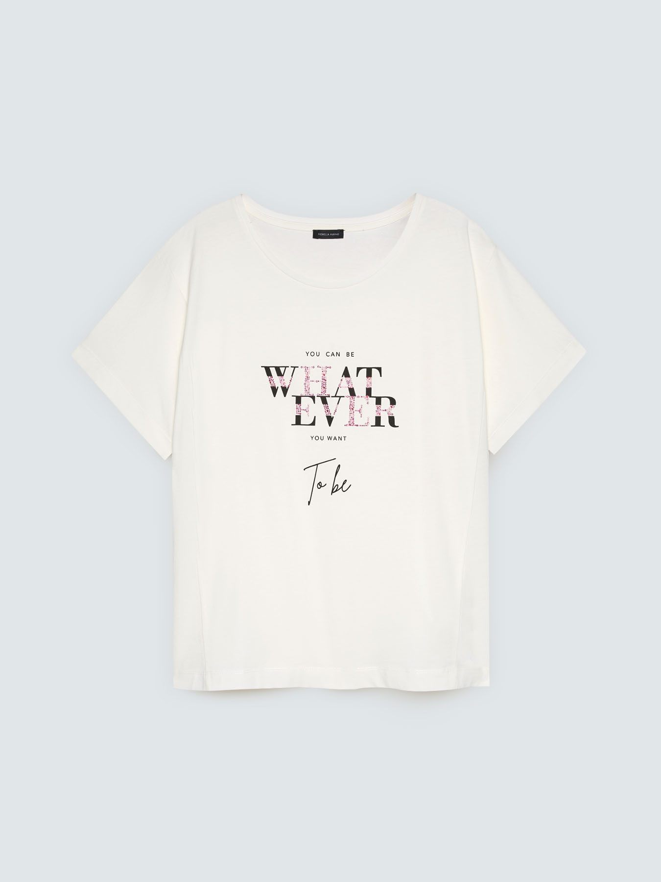 T-shirt in cotone con scritta motivazionale image number 4