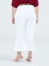 Cropped trousers with embroidery and belt image number 1