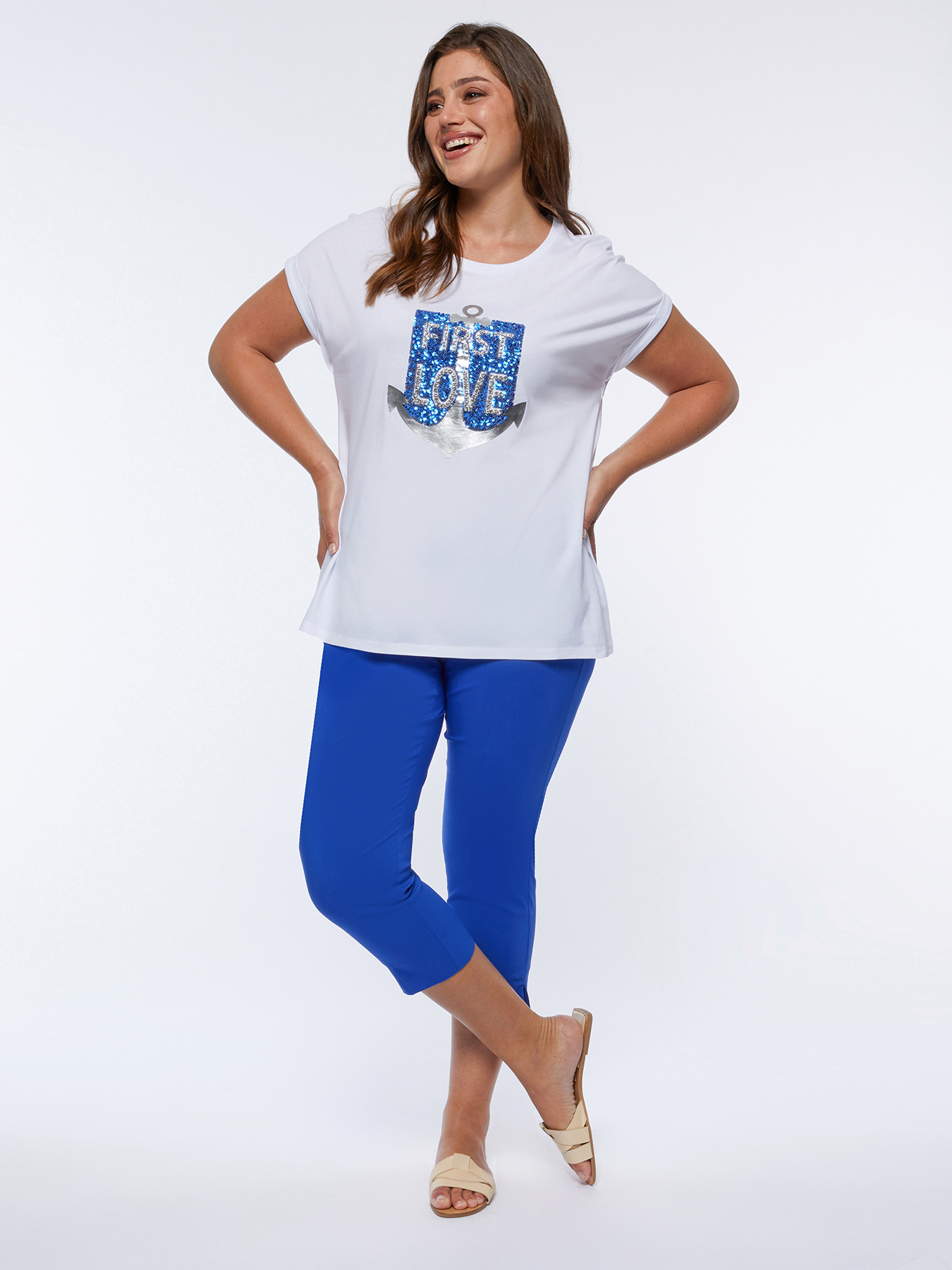 T-shirt con ricamo stile mariniere image number 2