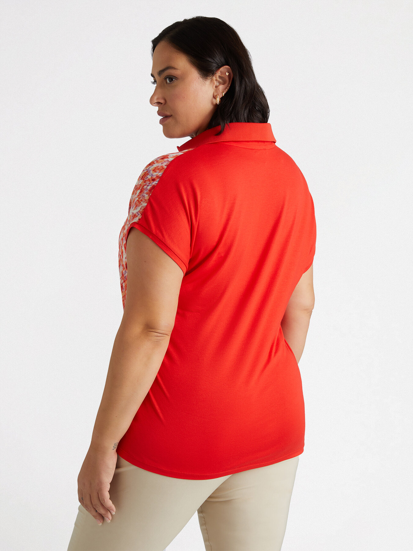 Blusa in due tessuti con stampa a fiori image number 1