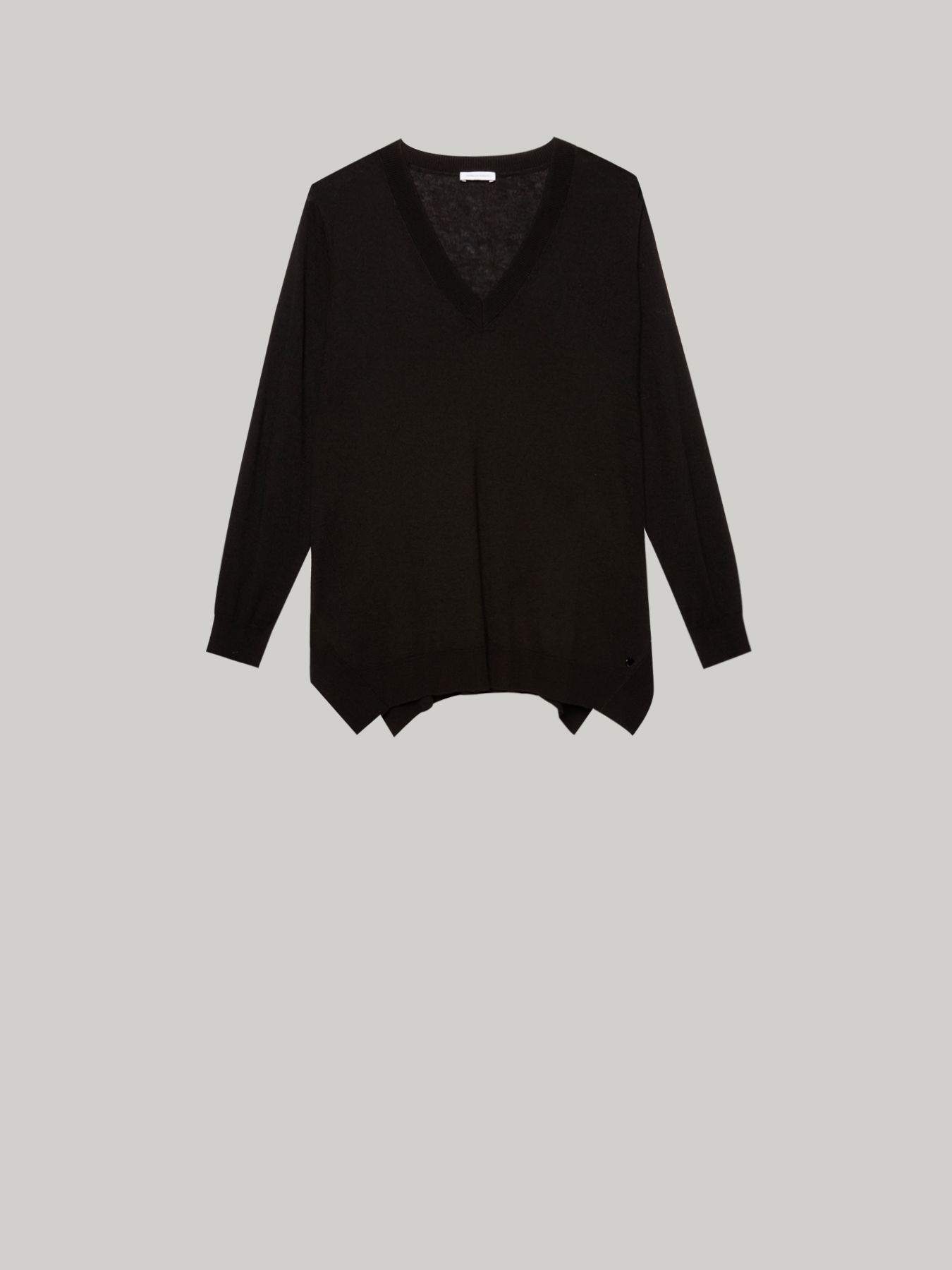 Pull col en V en laine et viscose image number 3