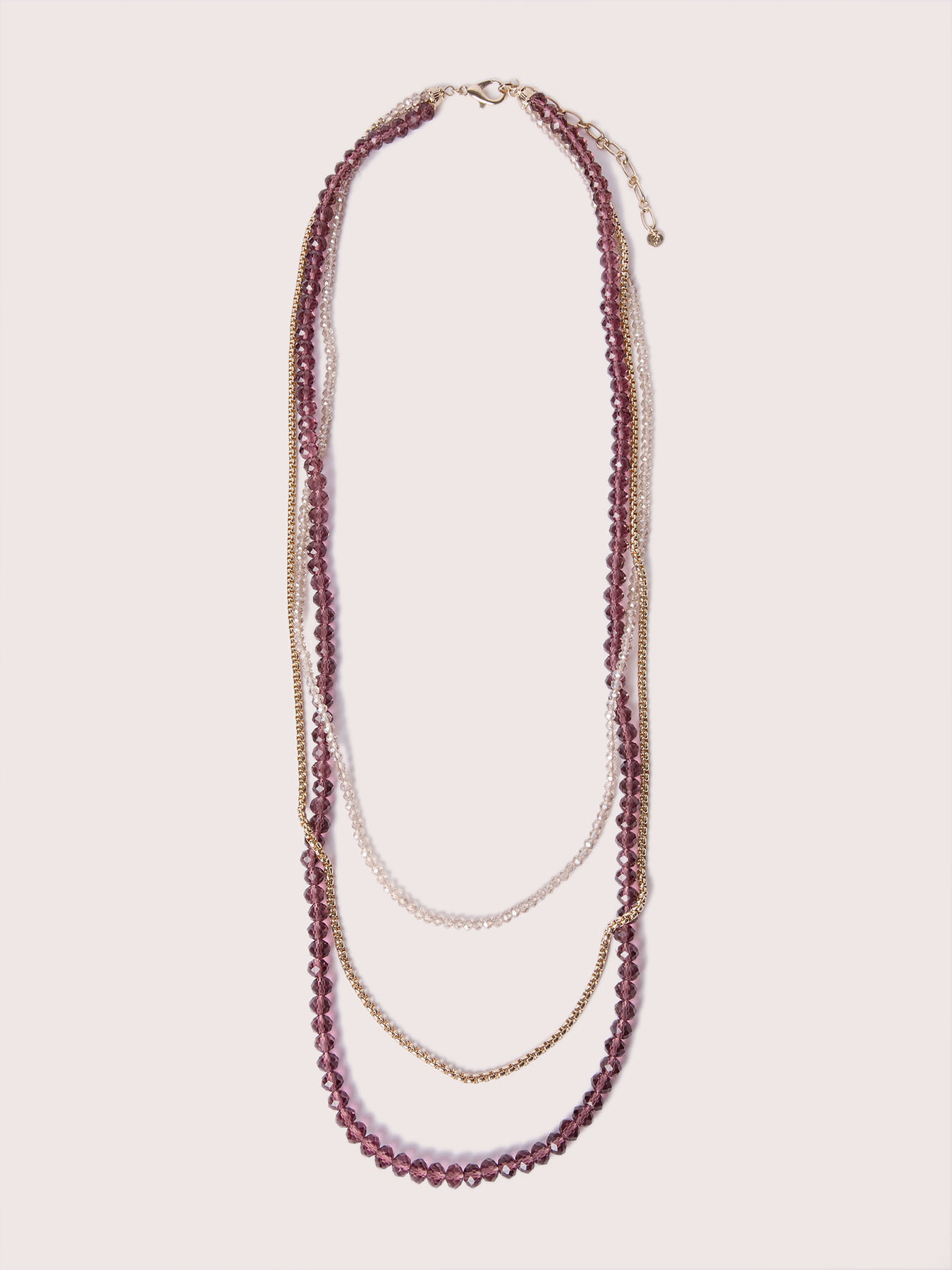Collar multihilo con cristales facetados image number 1