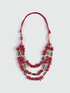 Collana multifilo con pietre rosse image number 1