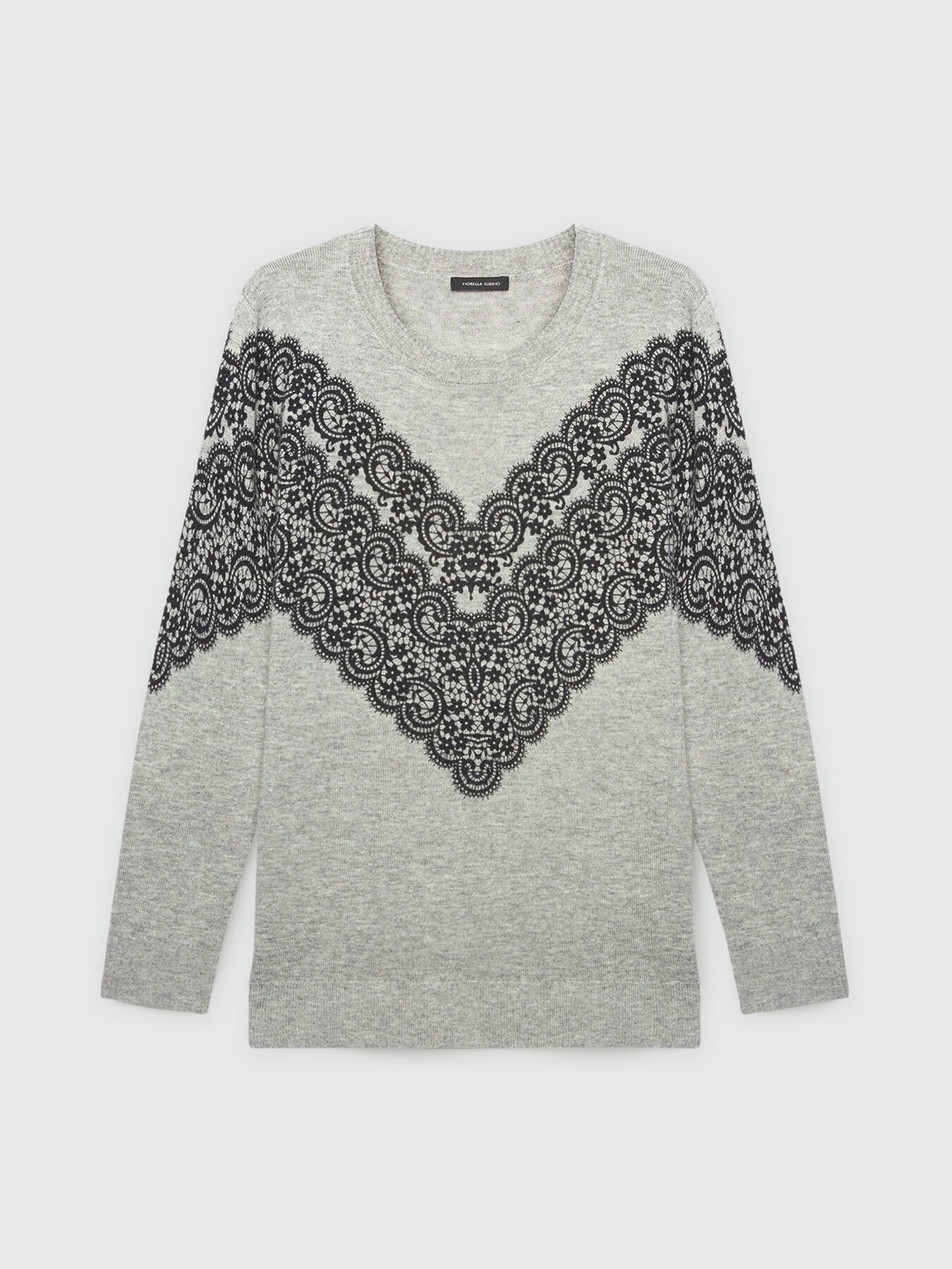 Sweater with lace print image number 4