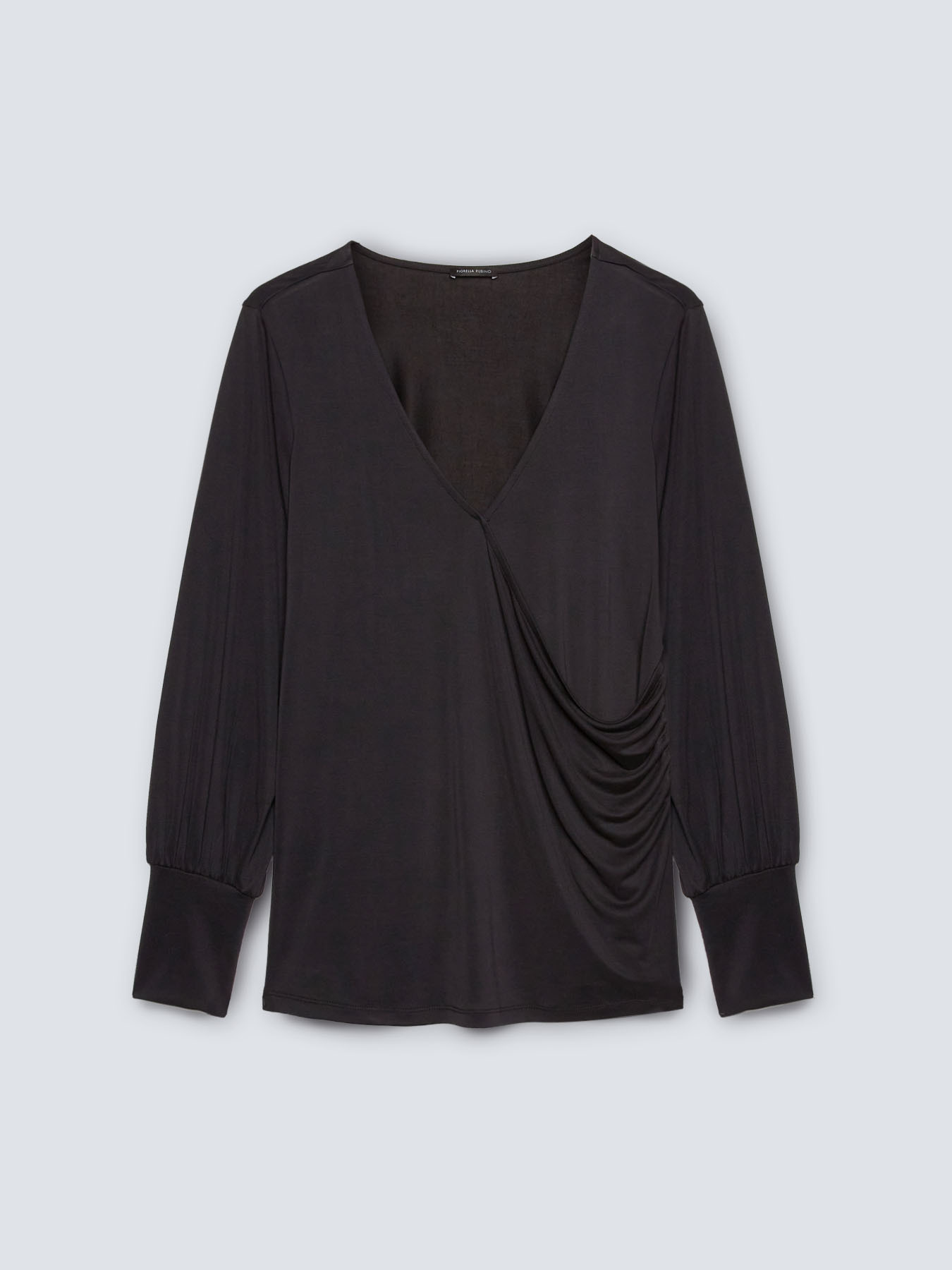 T-shirt con incrocio e drappeggio image number 3