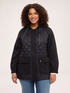 Bi-material down jacket with hood image number 0