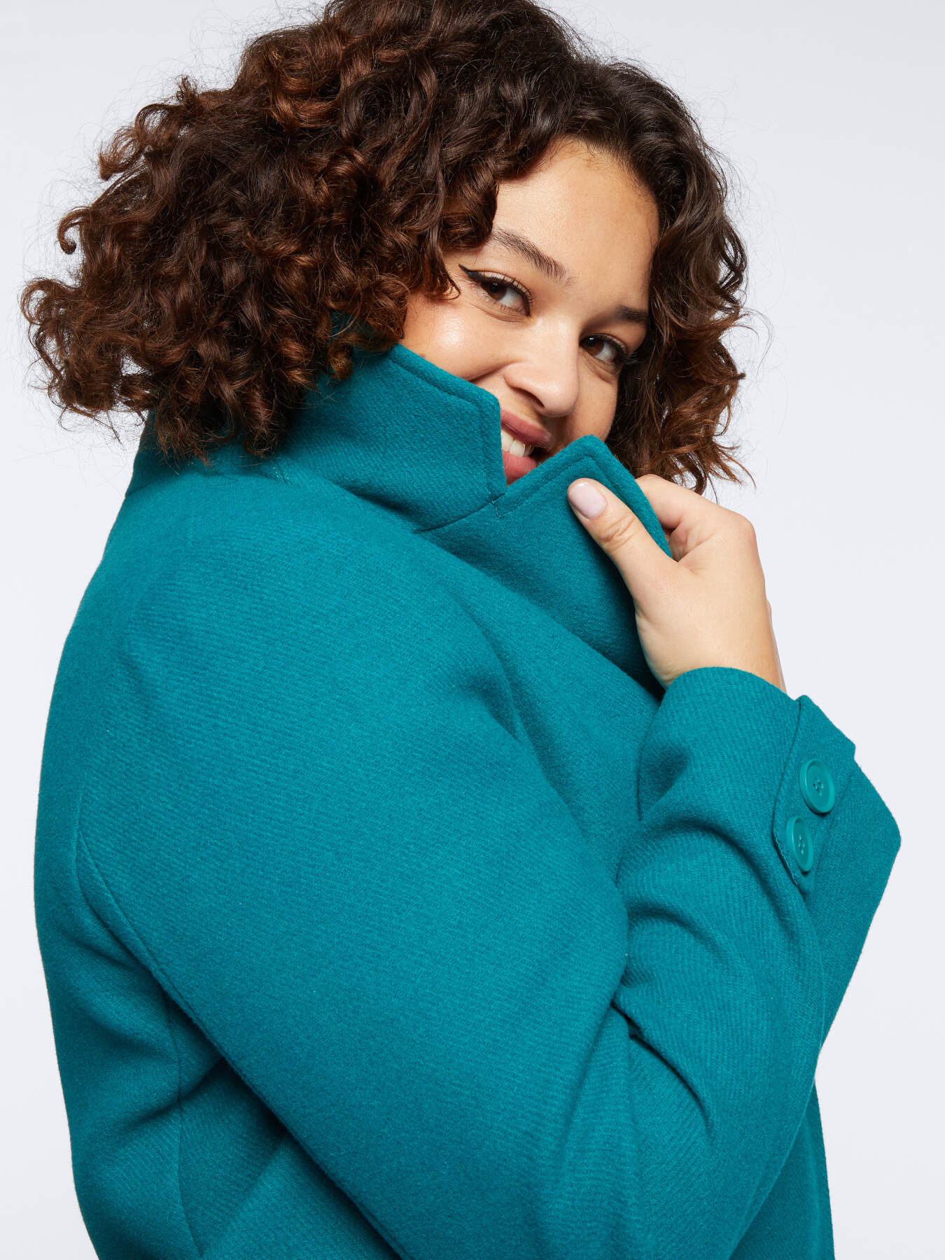 Diagonal fabric coat image number 3