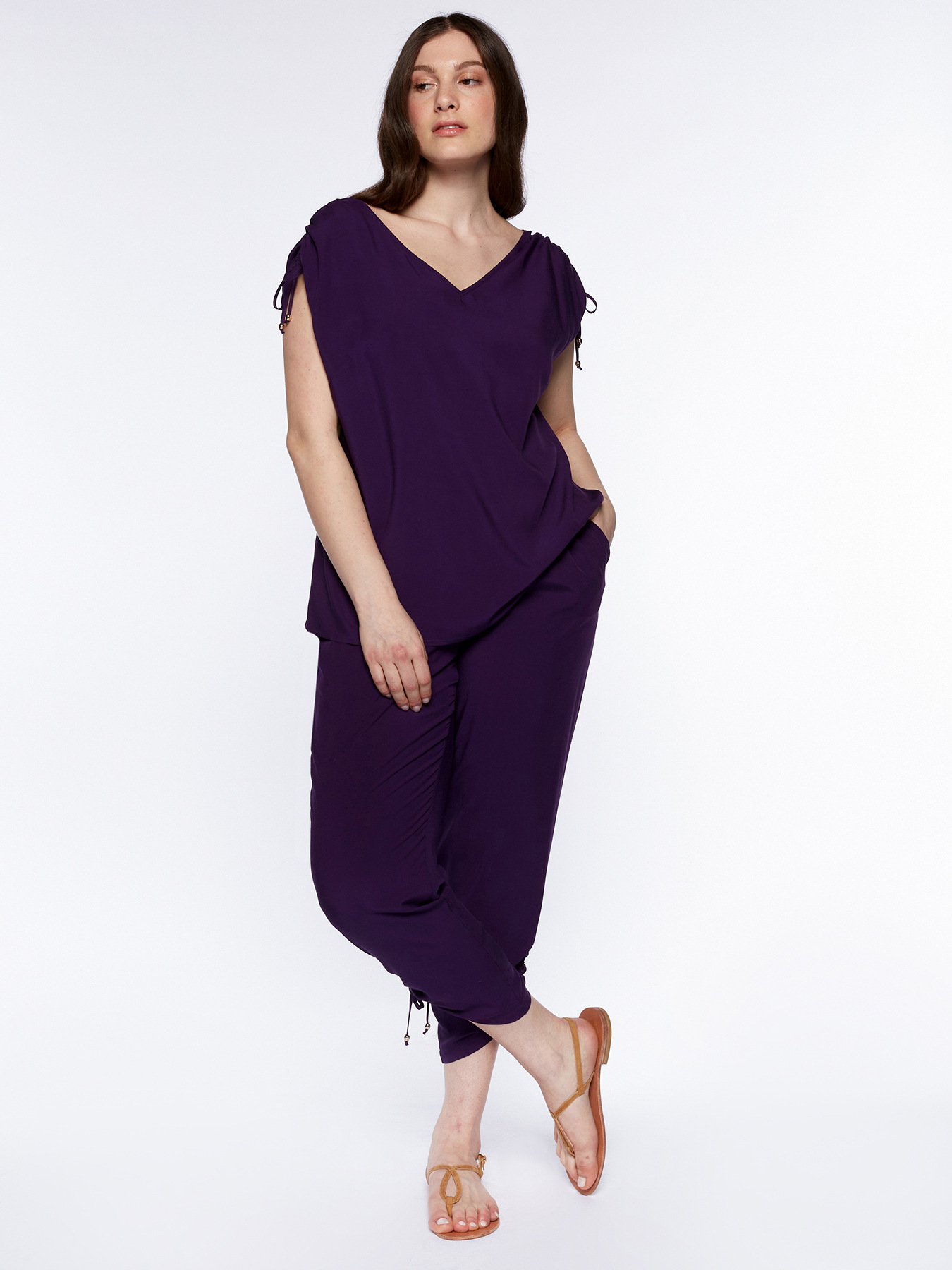 Blouse en viscose avec cordons image number 2