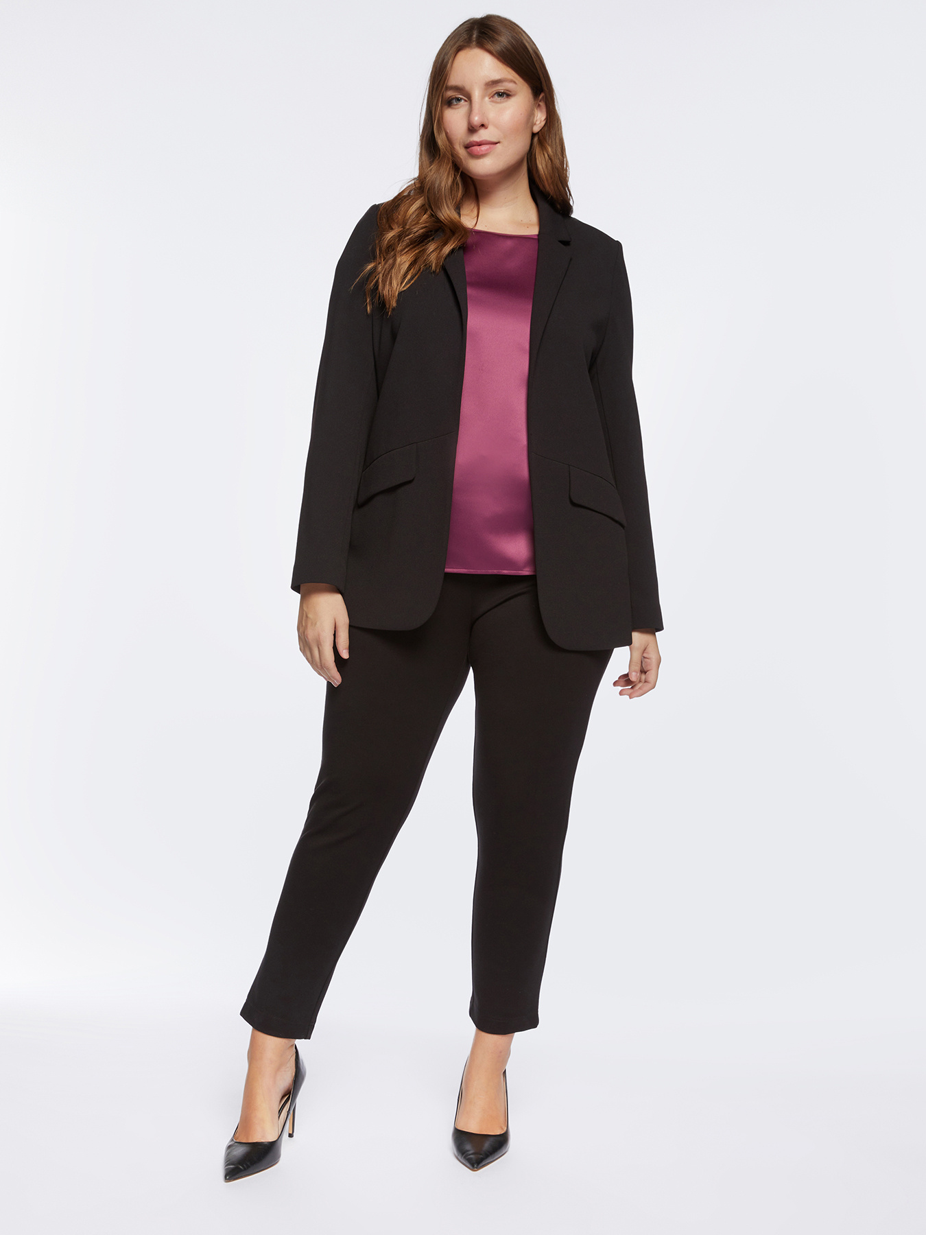 Blazer in tessuto cr&ecirc;pe image number 2