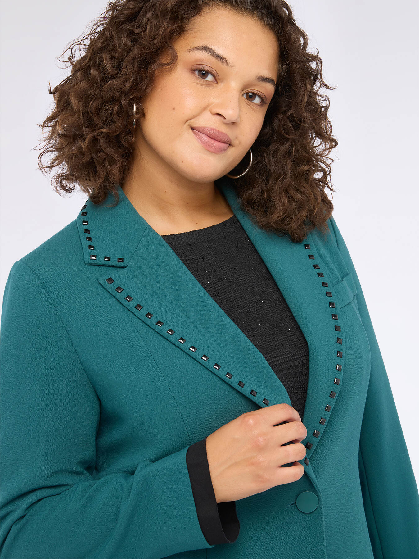 Blazer con borchie sui revers image number 3