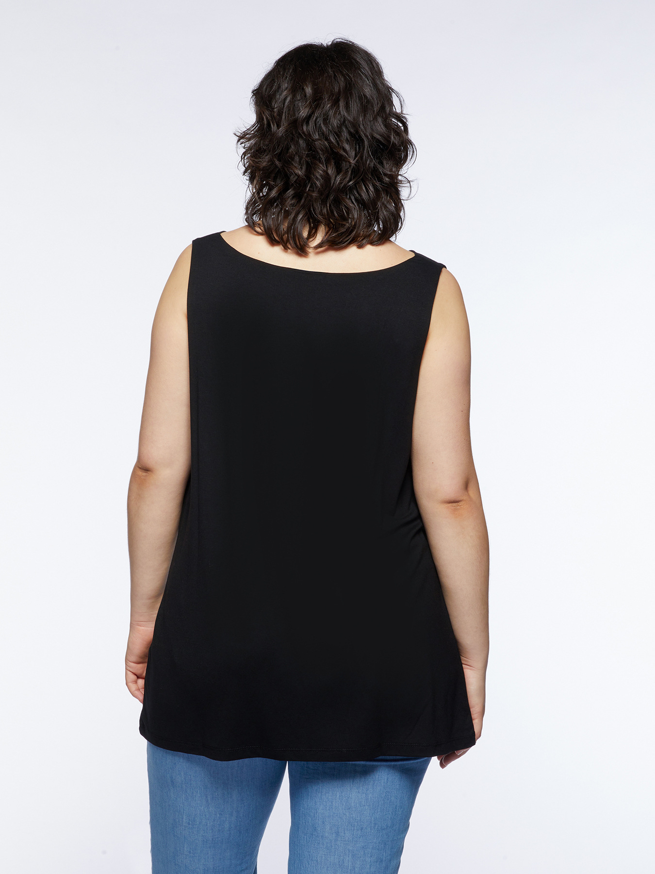 Top in jersey con scollo drappeggiato image number 1