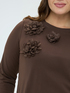 Jersey t-shirt with floral appliqu&eacute;s image number 3