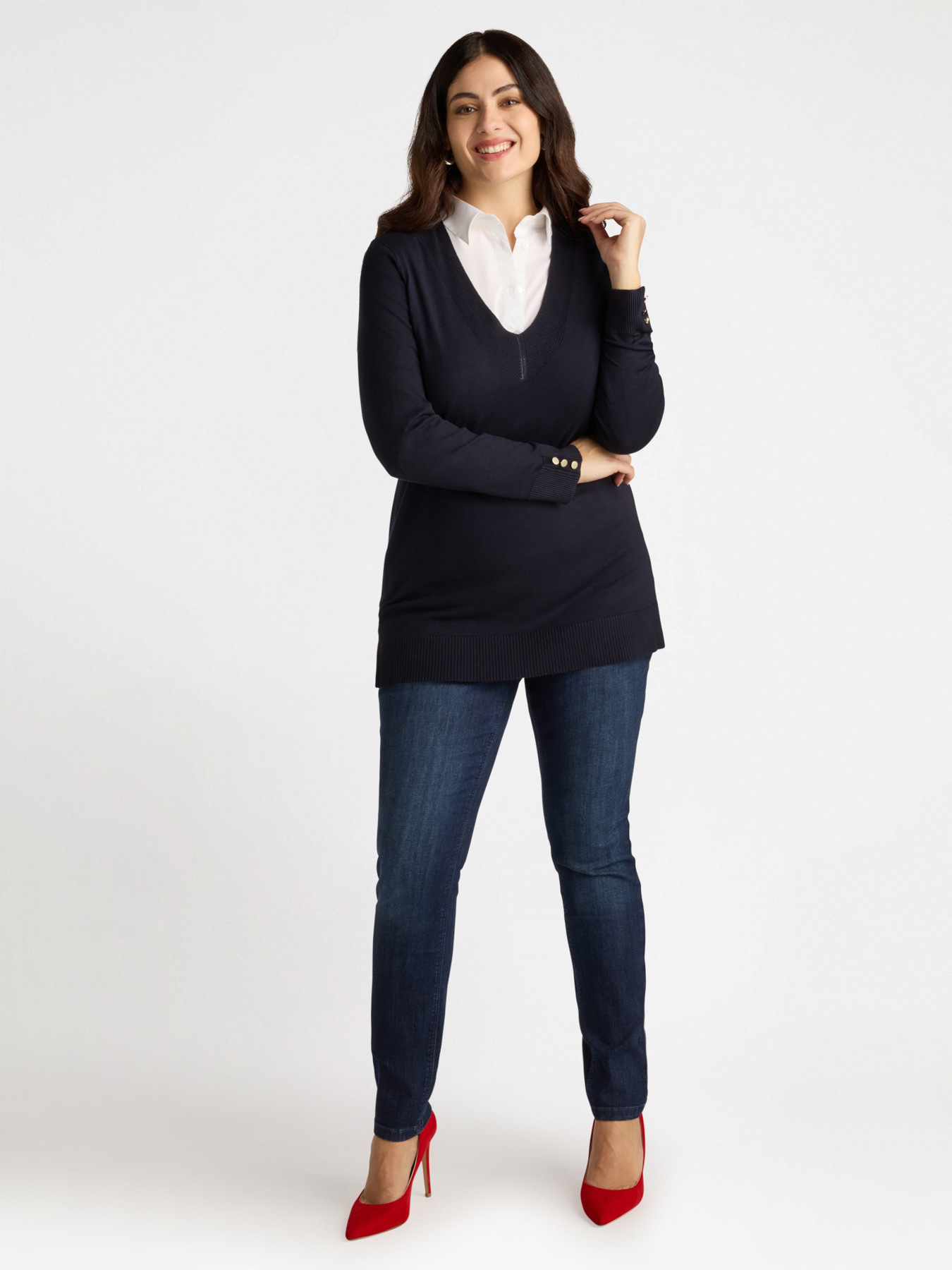 Long LENZING&trade; ECOVERO&trade; viscose sweater image number 3