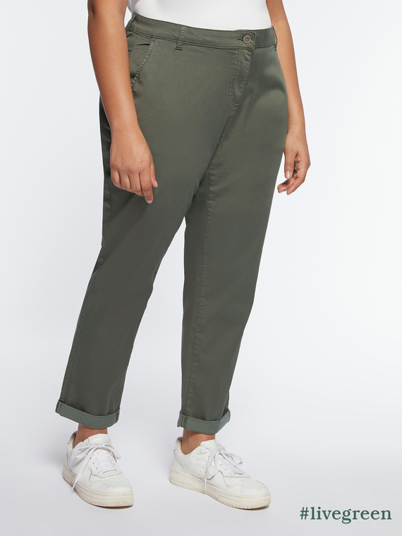 Fiorella Rubino - Pantaloni chinos in TENCEL™ Donna, Verde Taglia: 41 (50 IT)