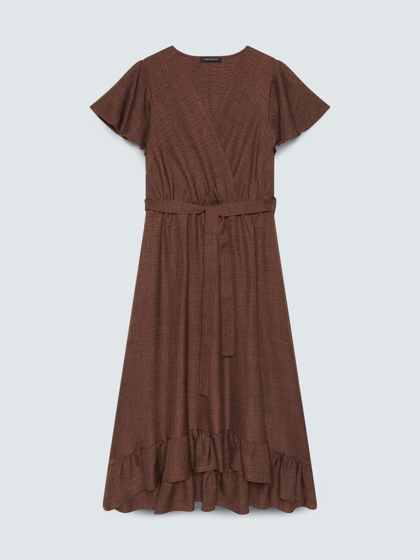 Long dress with crossed V-neckline image number 4