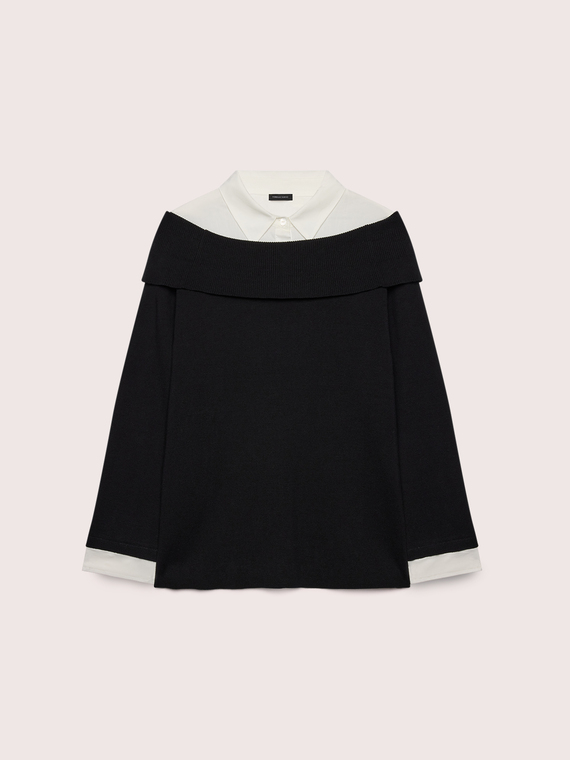 Pull avec insert effet chemise