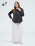Satin blouse with heart-shaped buttons image number 0