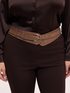 Ceinture soft touch avec boucle et surpiq&ucirc;res contrast&eacute;es image number 0