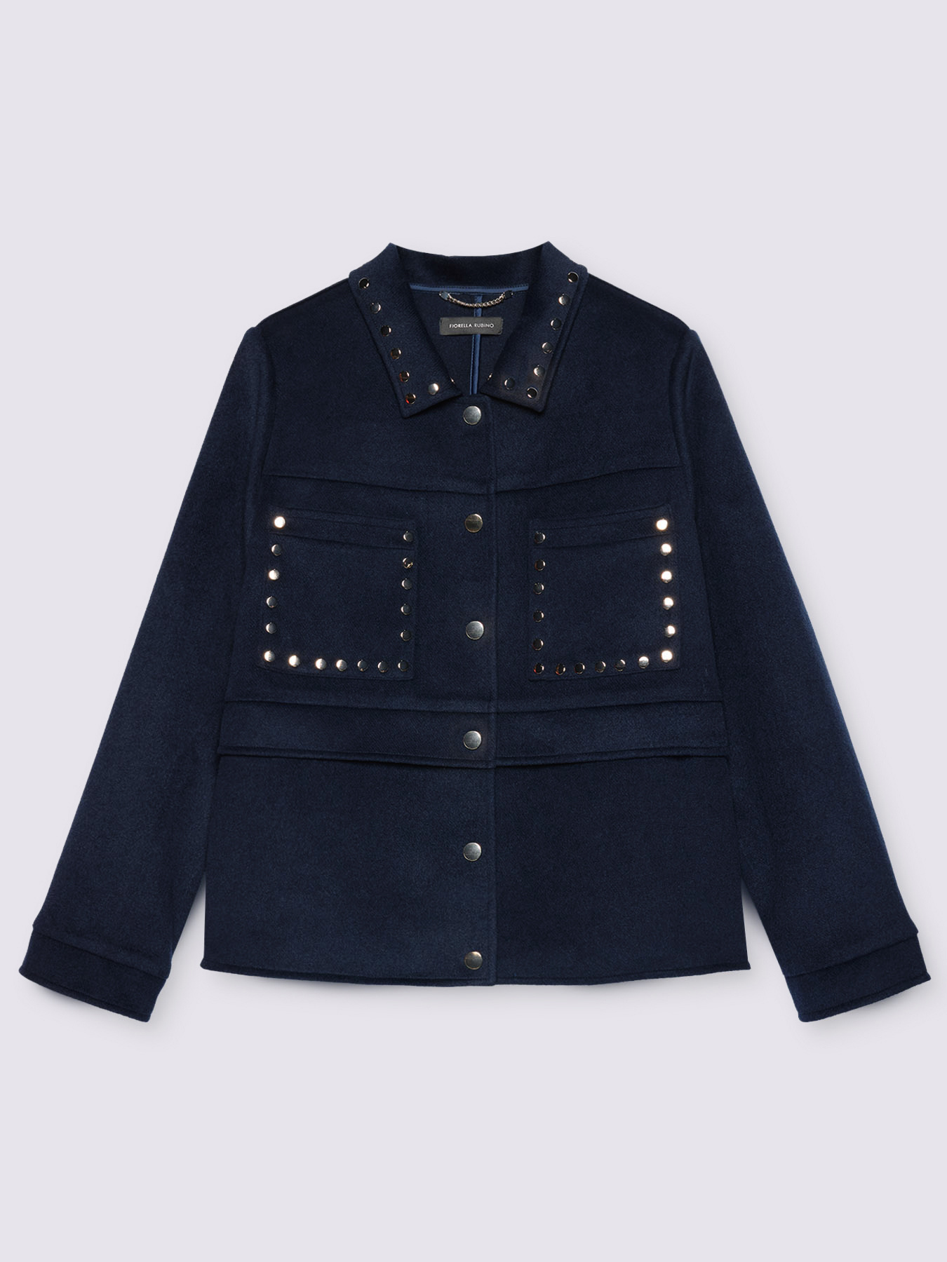 Veste courte en laine m&eacute;lang&eacute;e avec petits clous image number 4