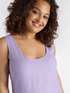 Robe longue sans manches en lin avec volant dans le bas image number 3