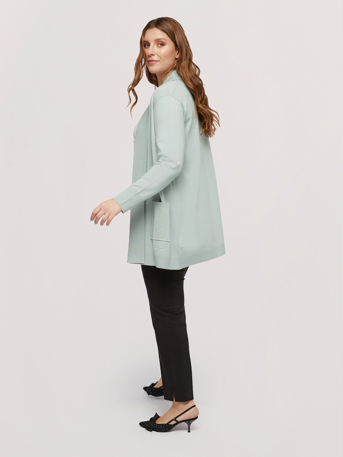 Cardigan lungo in viscosa comfort image number 1