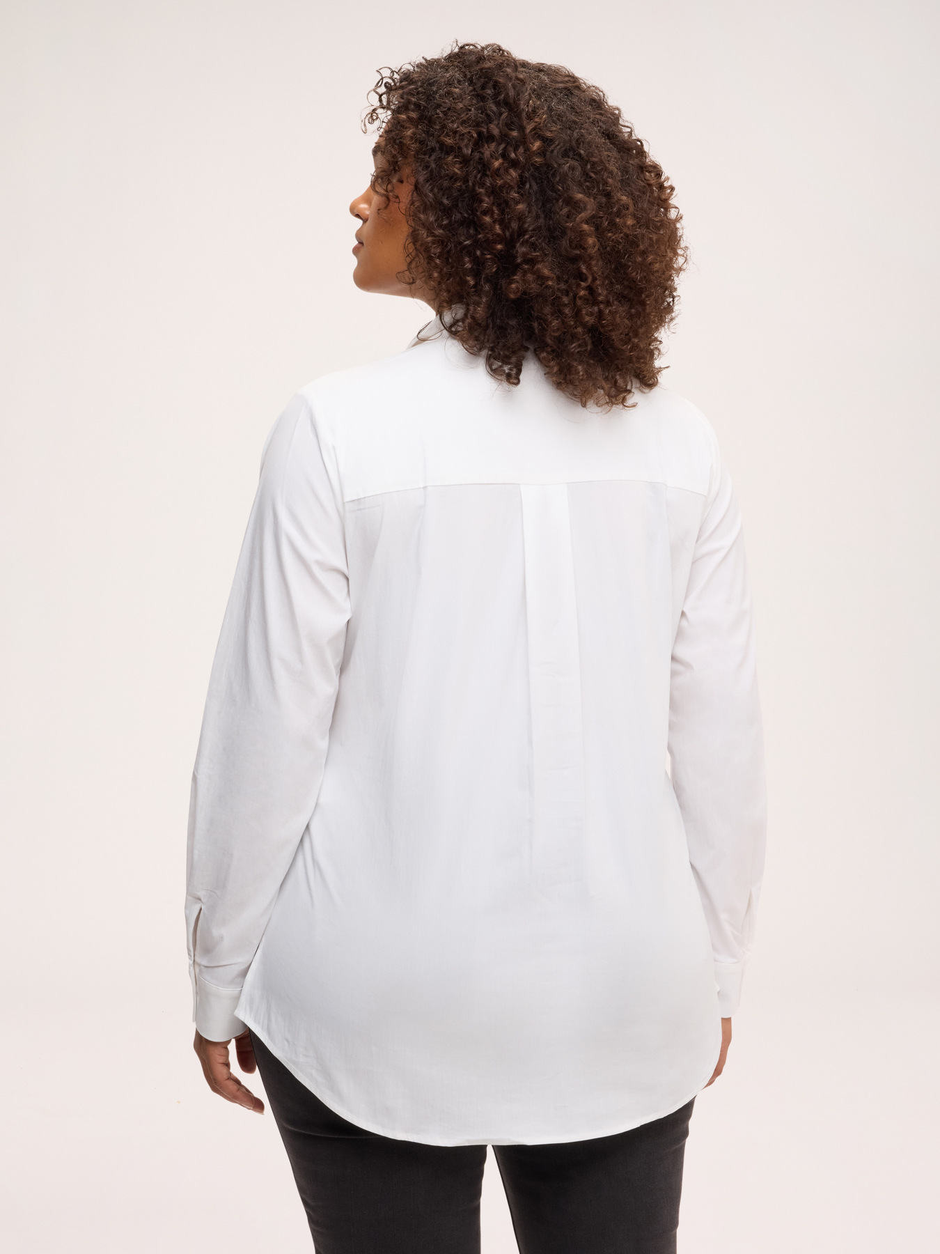 Shirt with print and embroidery in cotton poplin image number 1