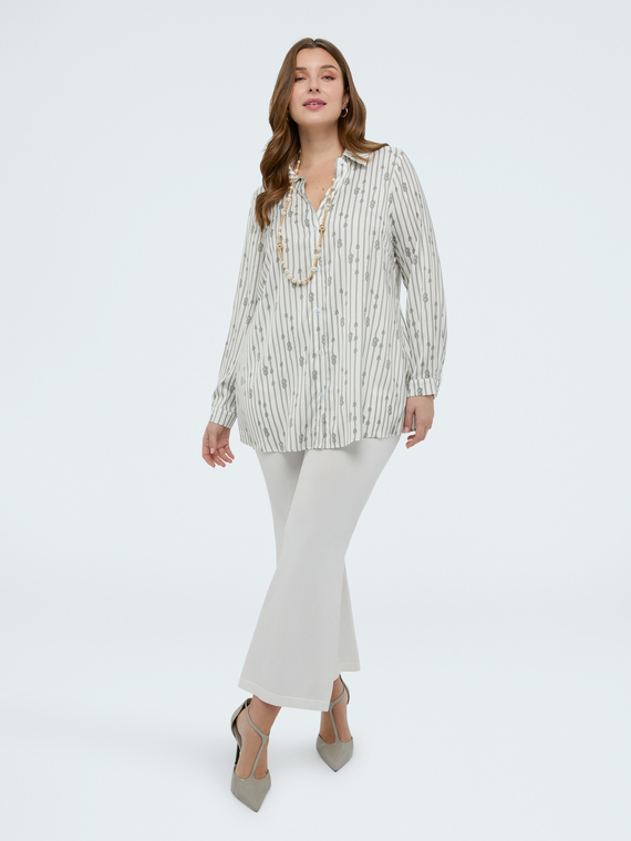 Camicia fantasia a righe con nodi