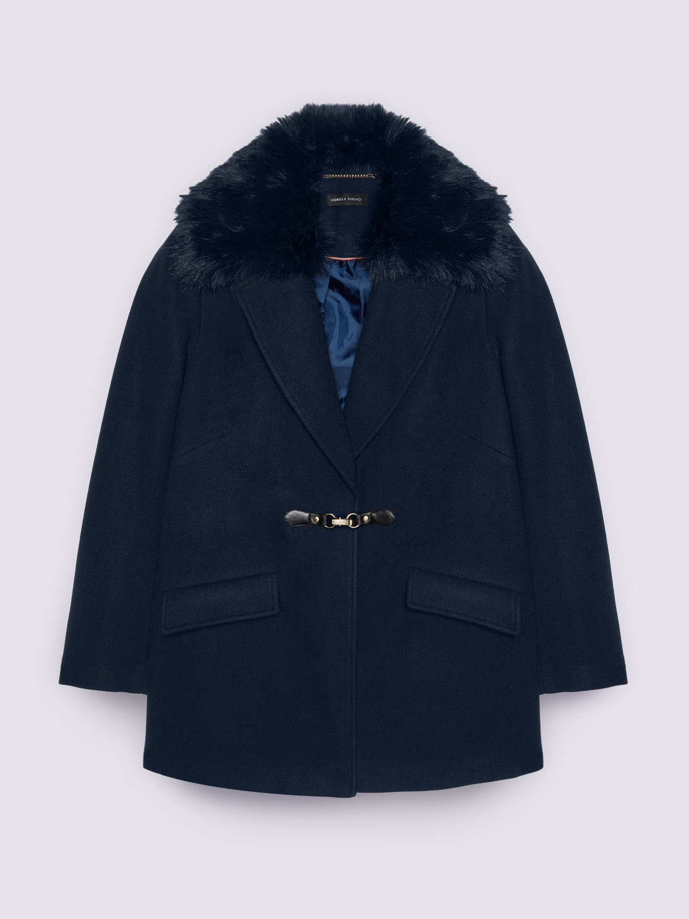 Cappotto con collo removibile in peluches image number 4