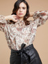 Blusa floreale a righe lurex image number 2