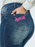 Skinny-Jeans mit Herz und Amour-Schriftzug image number 4