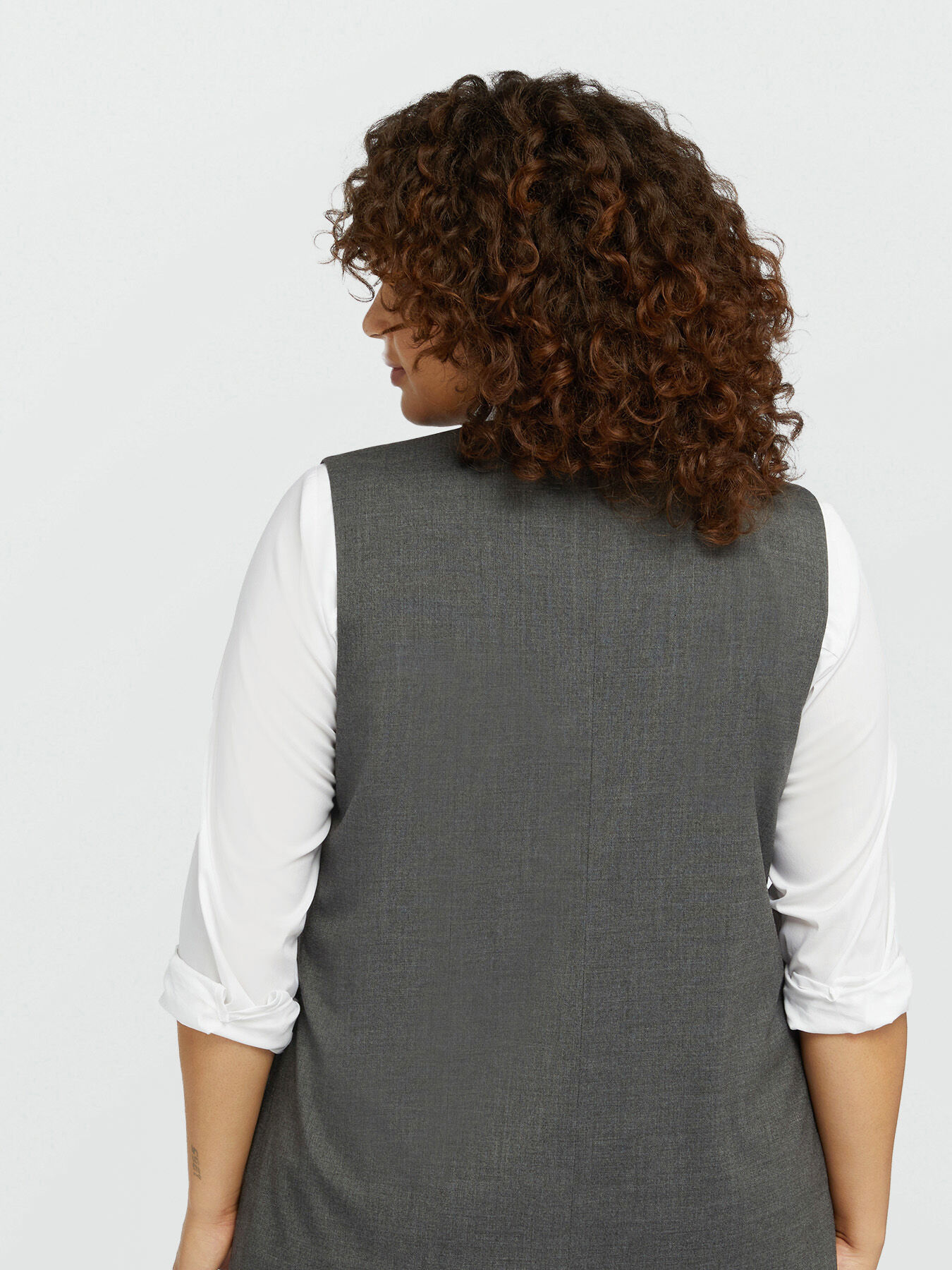 Grey m&eacute;lange fabric waistcoat image number 1