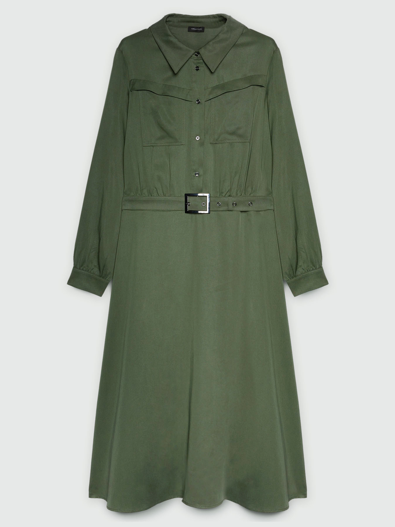 Vestito chemisier con cintura in fibre TENCEL&trade; image number 3
