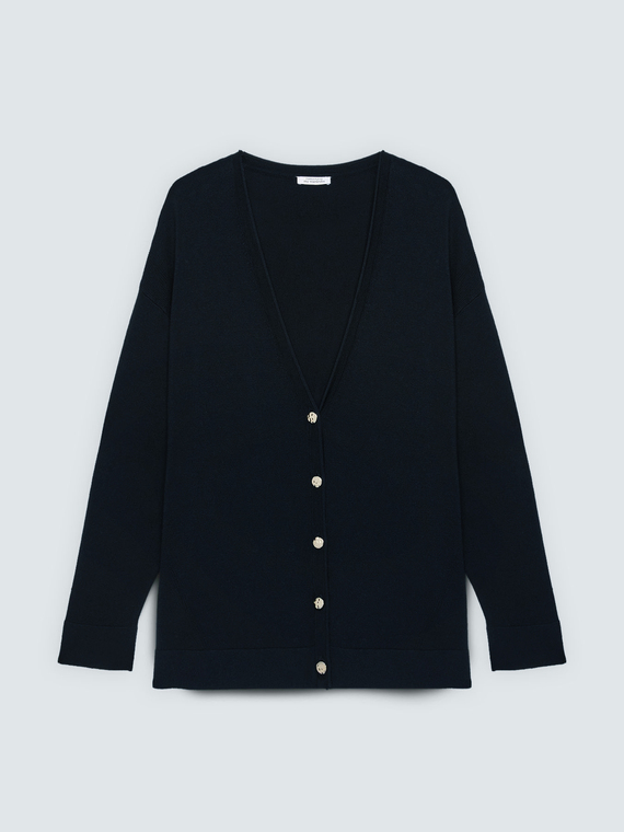 Cardigan scollo a V con bottoni