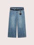 Wide Leg Jeans with lace and charm image number 5