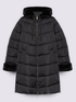 Long down jacket with hood and plush insert image number 5