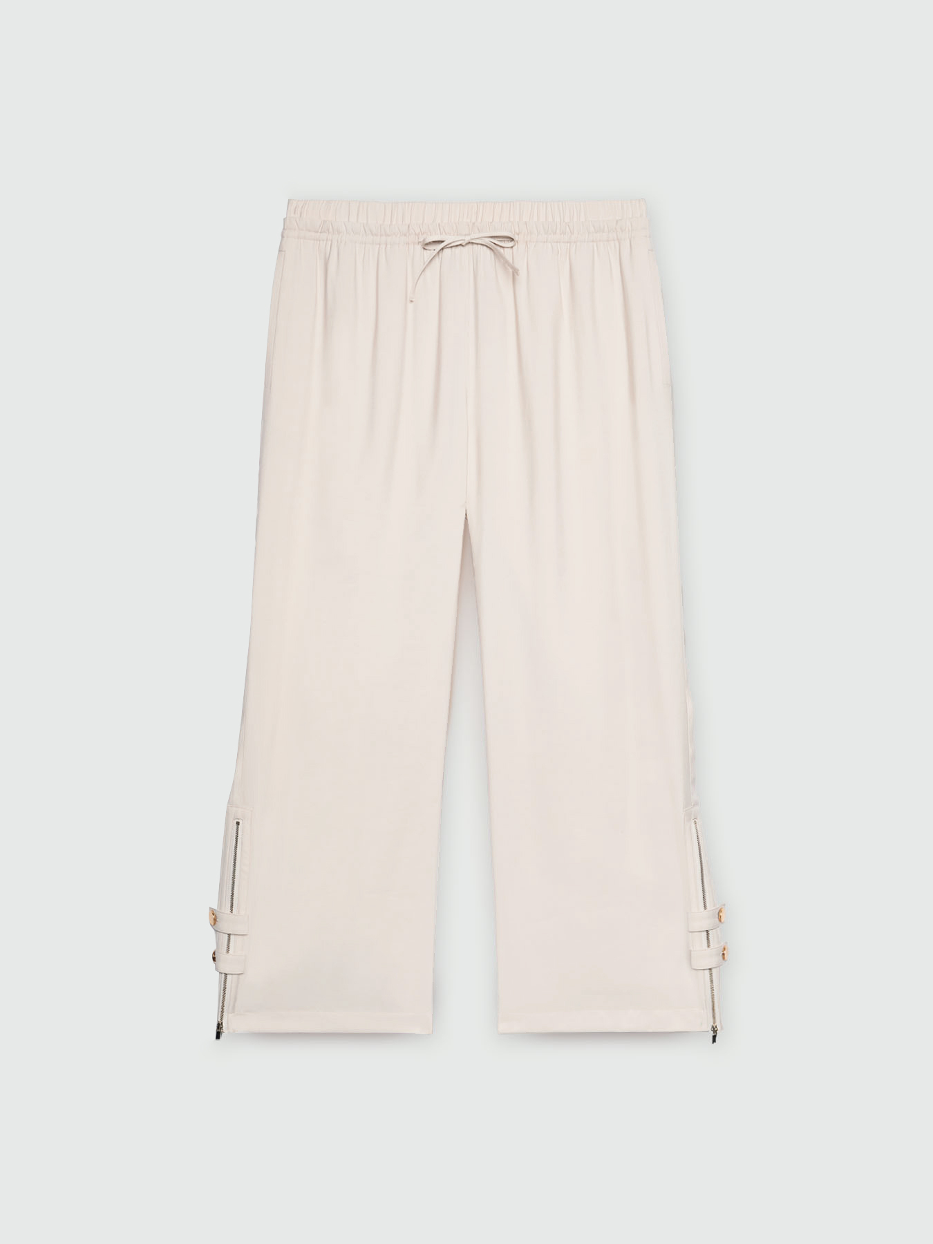 Pantaloni wide leg con zip al fondo image number 5