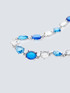 Necklace with light blue and blue bezels image number 1