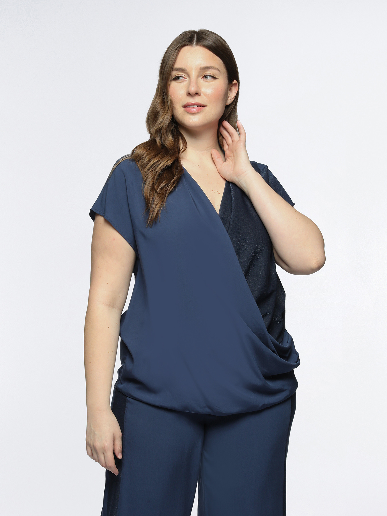 ECOVERO&trade; viscose crossover blouse image number 1