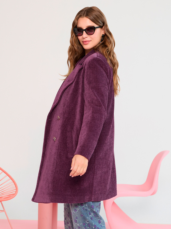 Corduroy double-breasted coat