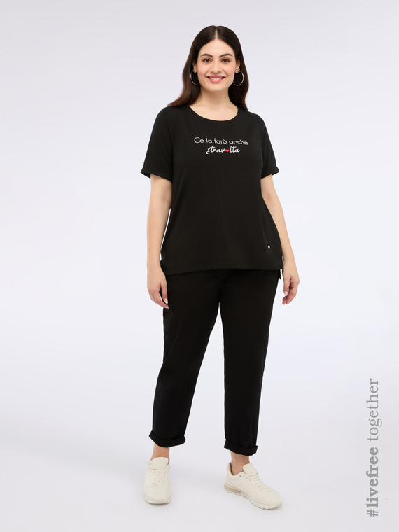 Balloon pants in cotton blend