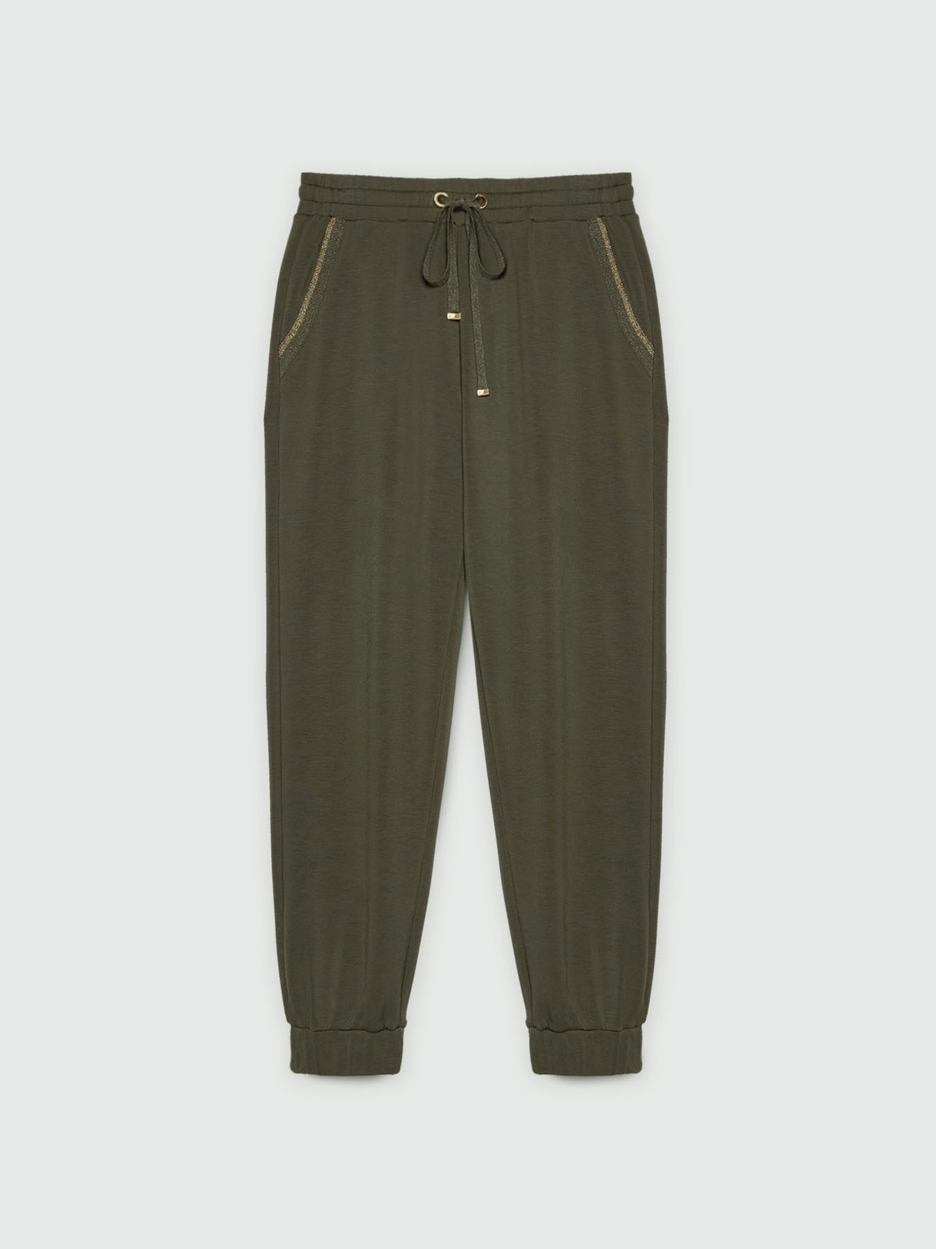 Pantaloni joggers con bordi lurex image number 4