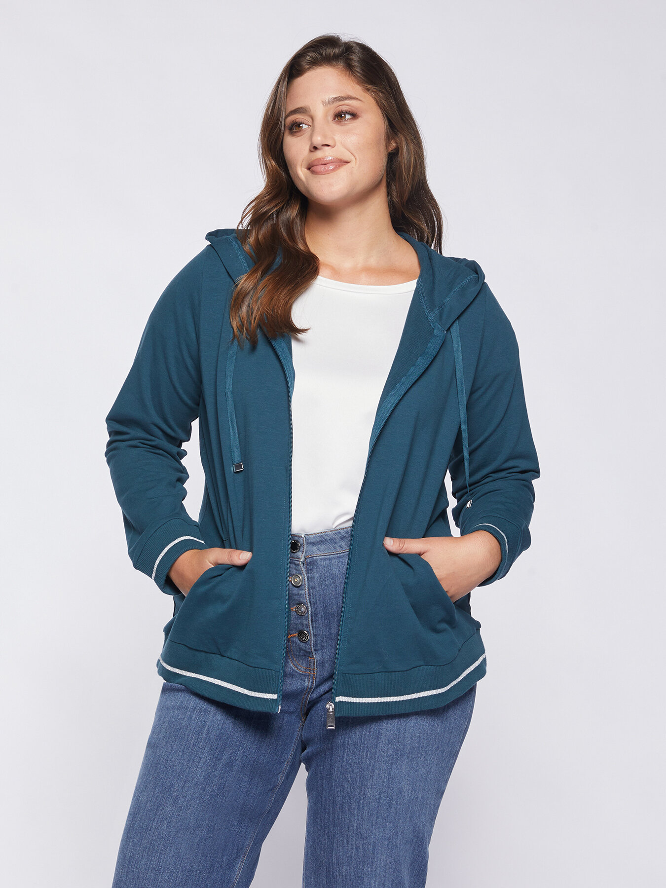 Sudadera con logo y borde de l&uacute;rex image number 0