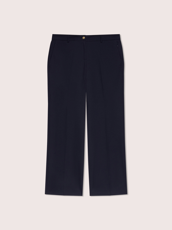 Regular trousers with jewel button