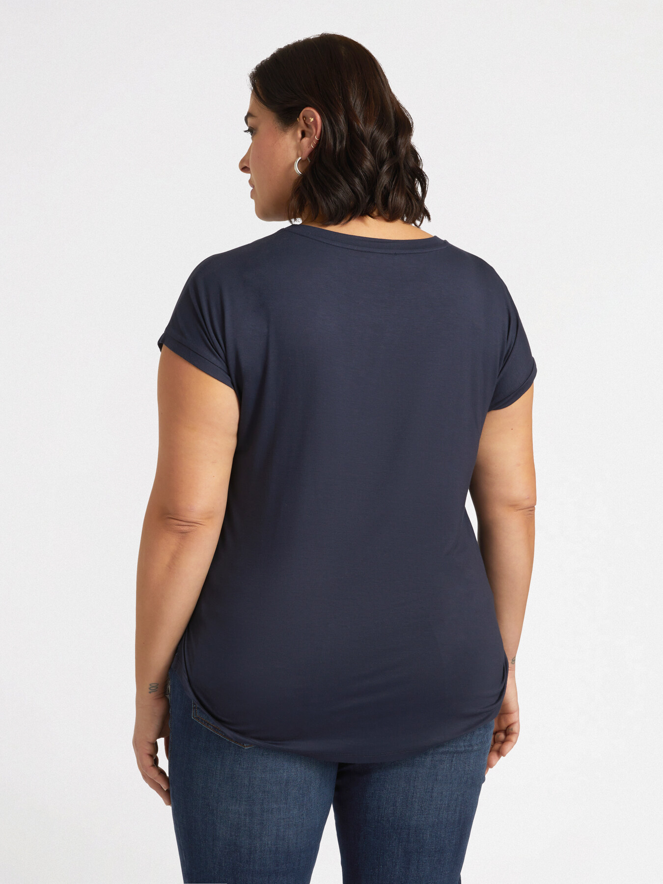 Blusa in raso e jersey image number 1