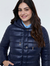 Quilted puffer jacket with tie belt image number 3