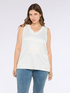 Two-material top with V-neck image number 2