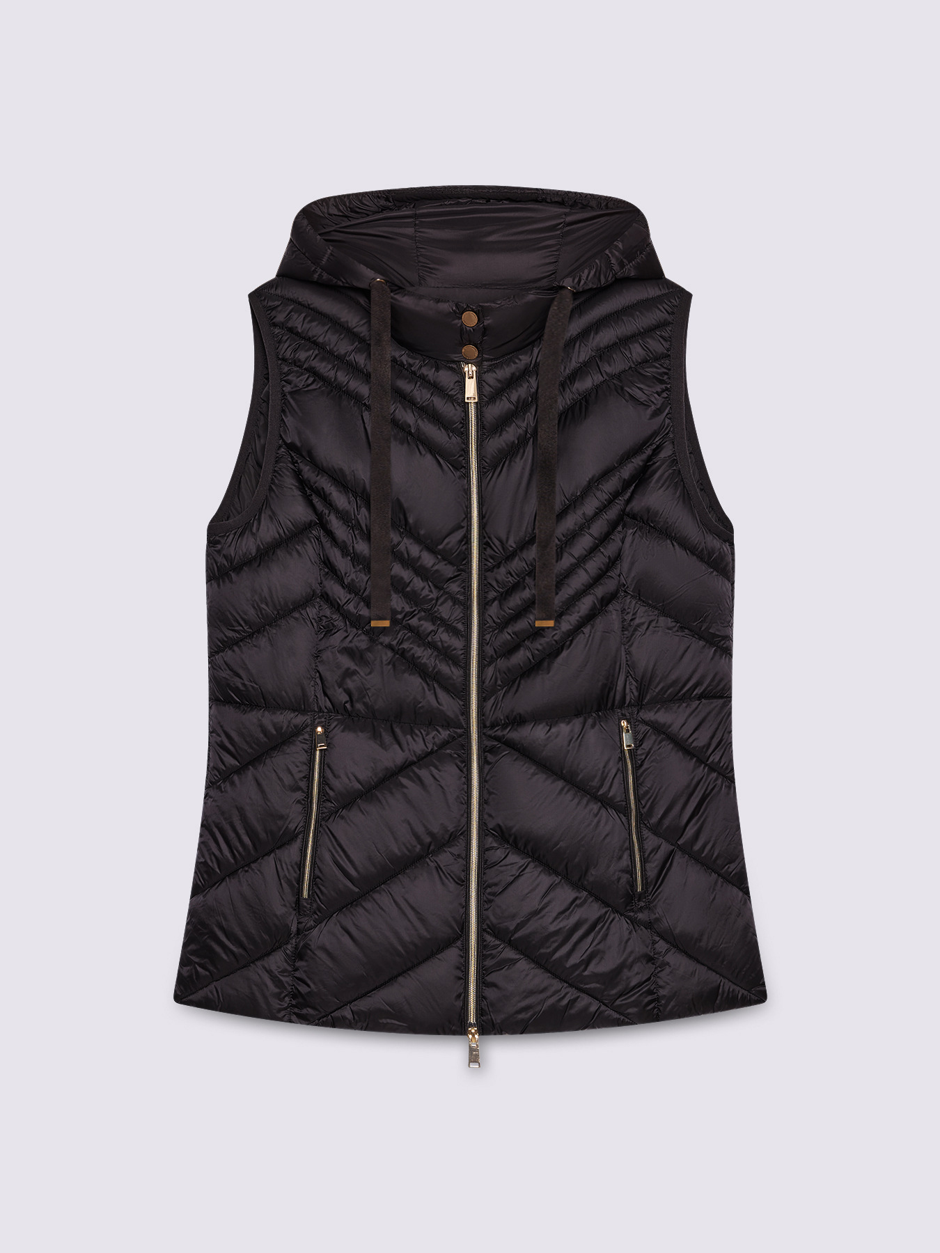 Sleeveless down jacket with hood and Sorona&reg; Aura padding image number 4